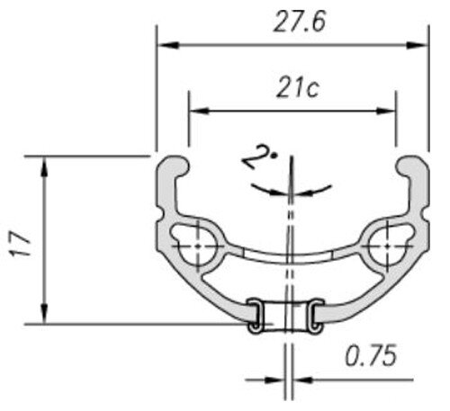 ráfek MACH1 trekový 670 V-brake 32děr/1nýt černý