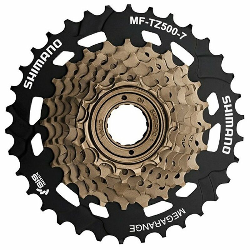 7-kolo SHIMANO MF-TZ500 14-34 zubů Megarange, s krytem paprsků