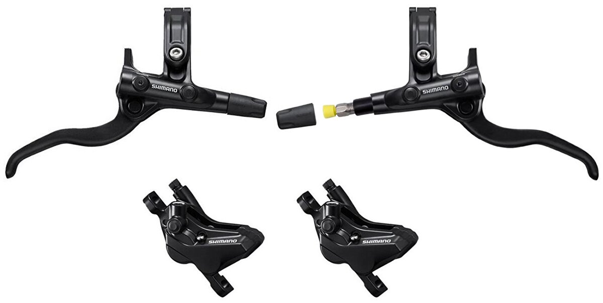 brzda kotoučová SHIMANO Deore MT420 čtyřpístková p+z (1000+1850 mm) komplet bez kot.(zadní J-kit)