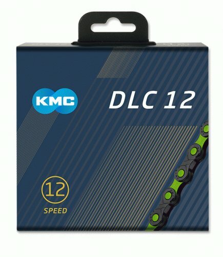 řetěz KMC DLC 12 zeleno/černý v krabičce 126 čl.
