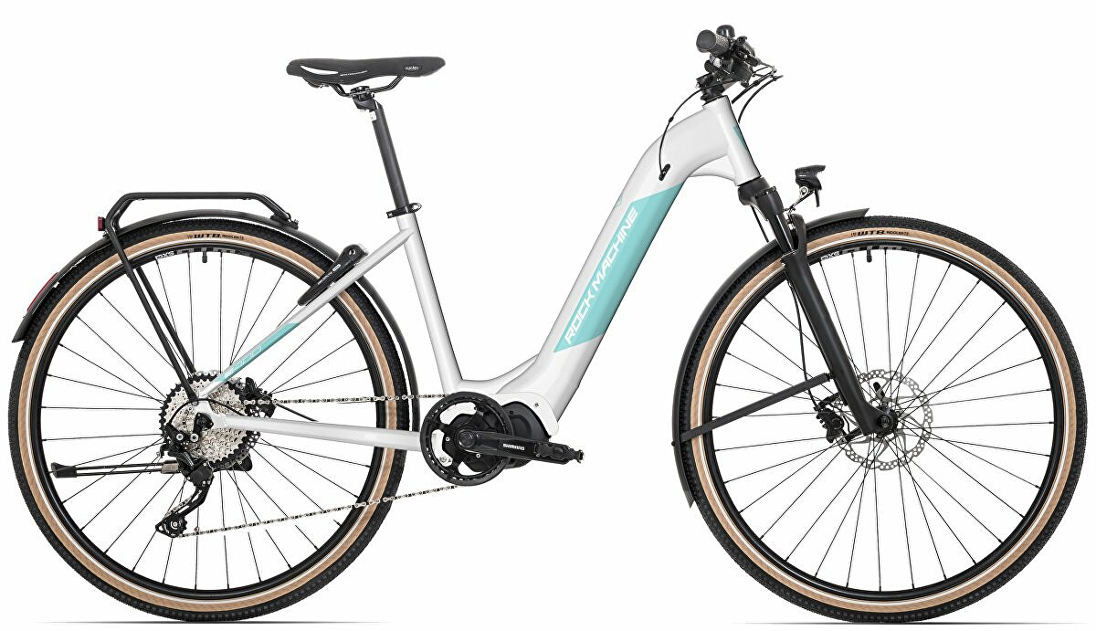elektrokolo Rock Machine Crossride INT e400 lady touring (L) bílá/mentolová