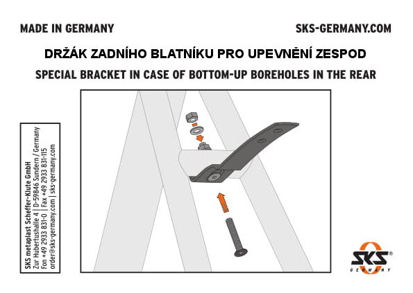 kování k blatníkům SKS Beavertail a Velo spodní uchycení