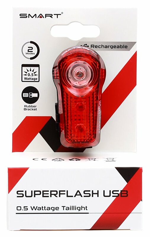 blikačka zadní SMART Superflash USB, dobíjecí