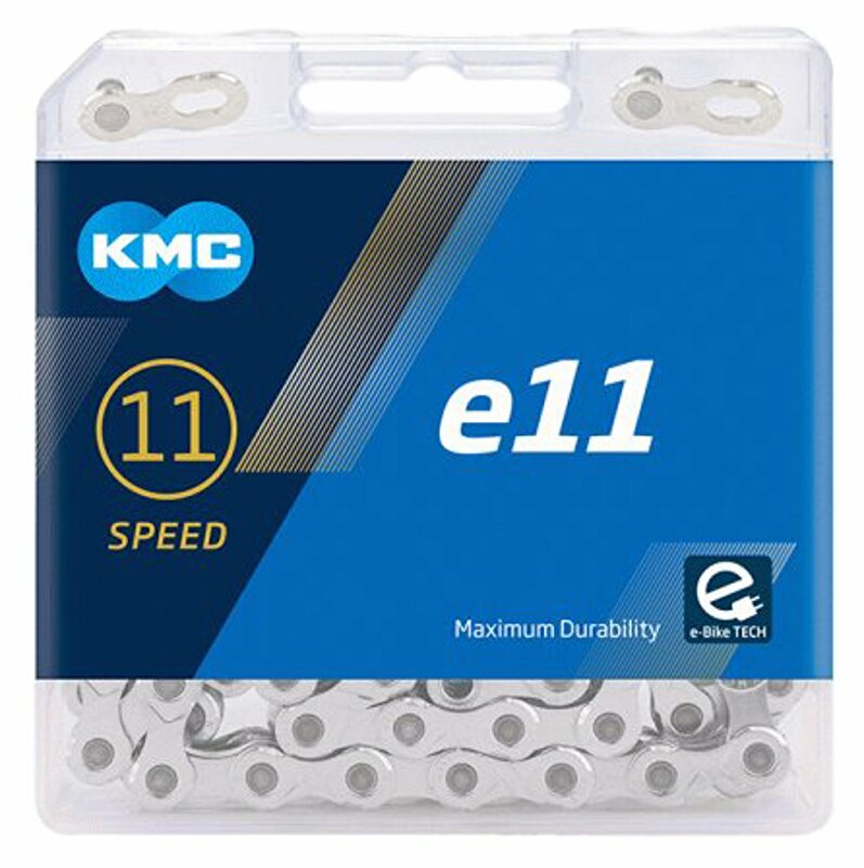 řetěz KMC e11 E-Bike stříbrný v krabičce 122 čl.