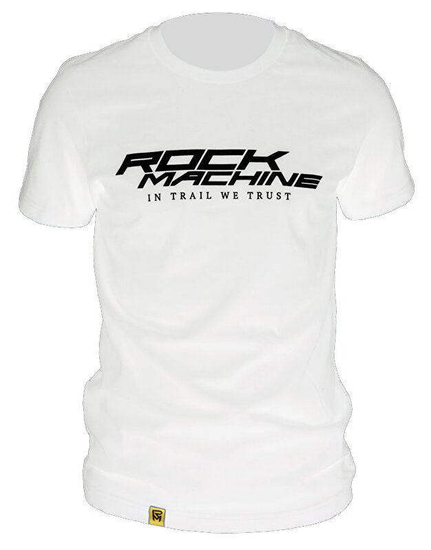 tričko ROCK MACHINE unisex bílé vel. XL logo IN TRAIL WE TRUST