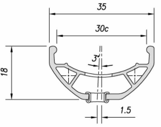 ráfek MACH1 27,5" Trucky 30 disc 32děr/1nýt černý