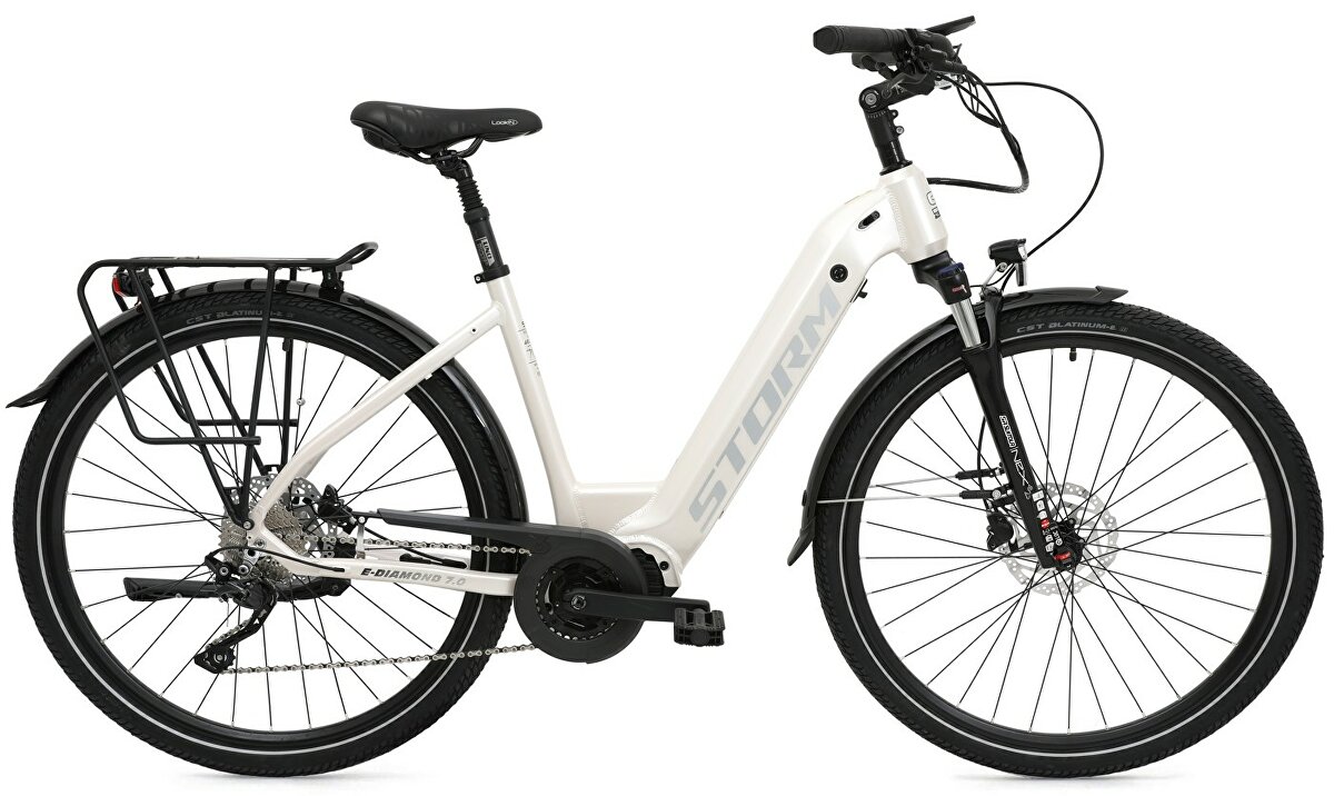 elektrokolo STORM E-Diamond 7 low step MX3 510 720 Wh 19" perleťově bílá