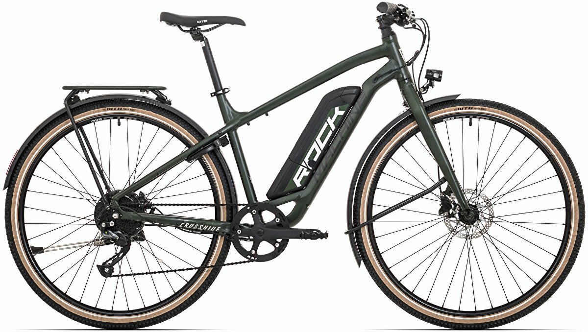 elektrokolo Rock Machine CrossRide e375 Touring mat khaki/black/silver (500Wh) (S)