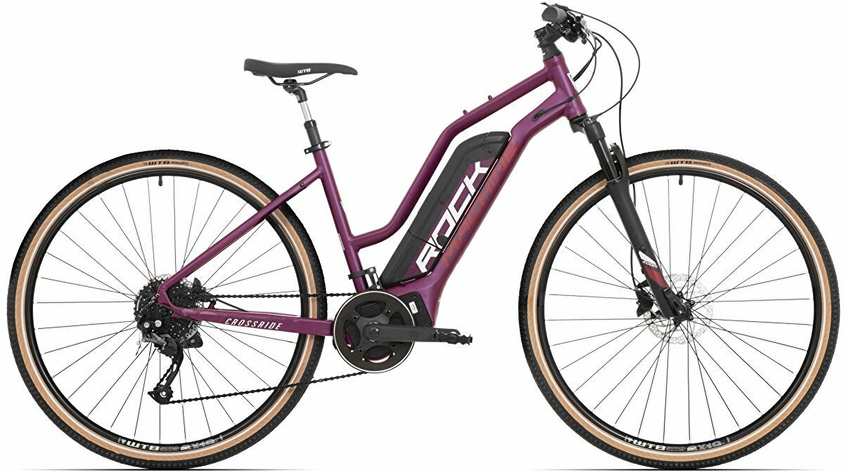 elektrokolo Rock Machine CrossRide e450 Lady mat dark crimson/silver/crimson (500Wh) (M)