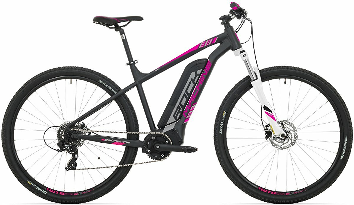 elektrokolo Rock Machine Catherine e60-29 mat black/silver/pink +bat. 504 Wh, 19" (L)
