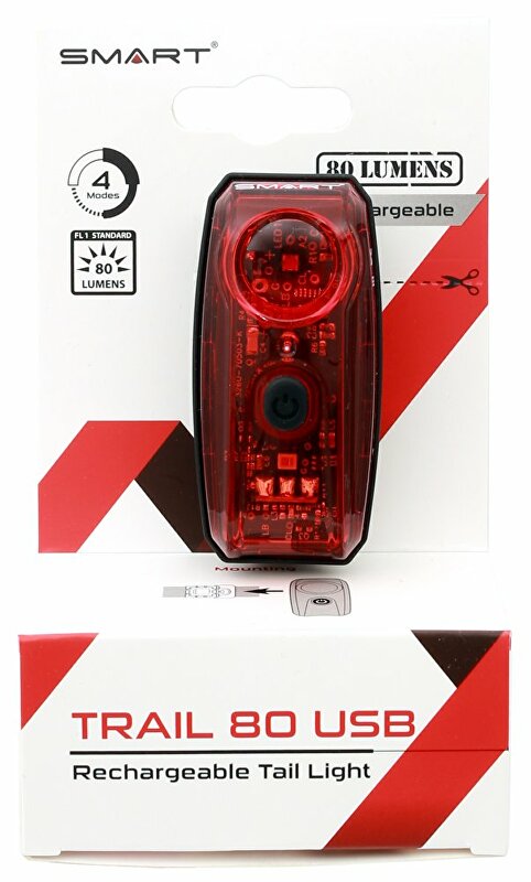 blikačka zadní SMART Trail 80 USB, dobíjecí
