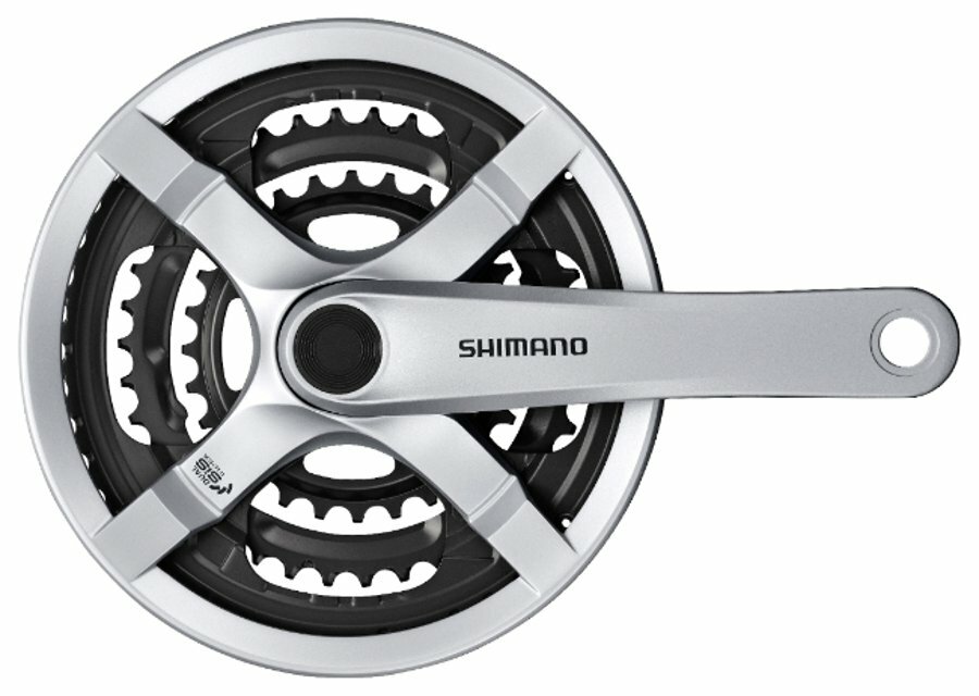 kliky SHIMANO Tourney FC-TX501-S 170mm 48x38x28 zubů, stříbrné s krytem, v krabičce