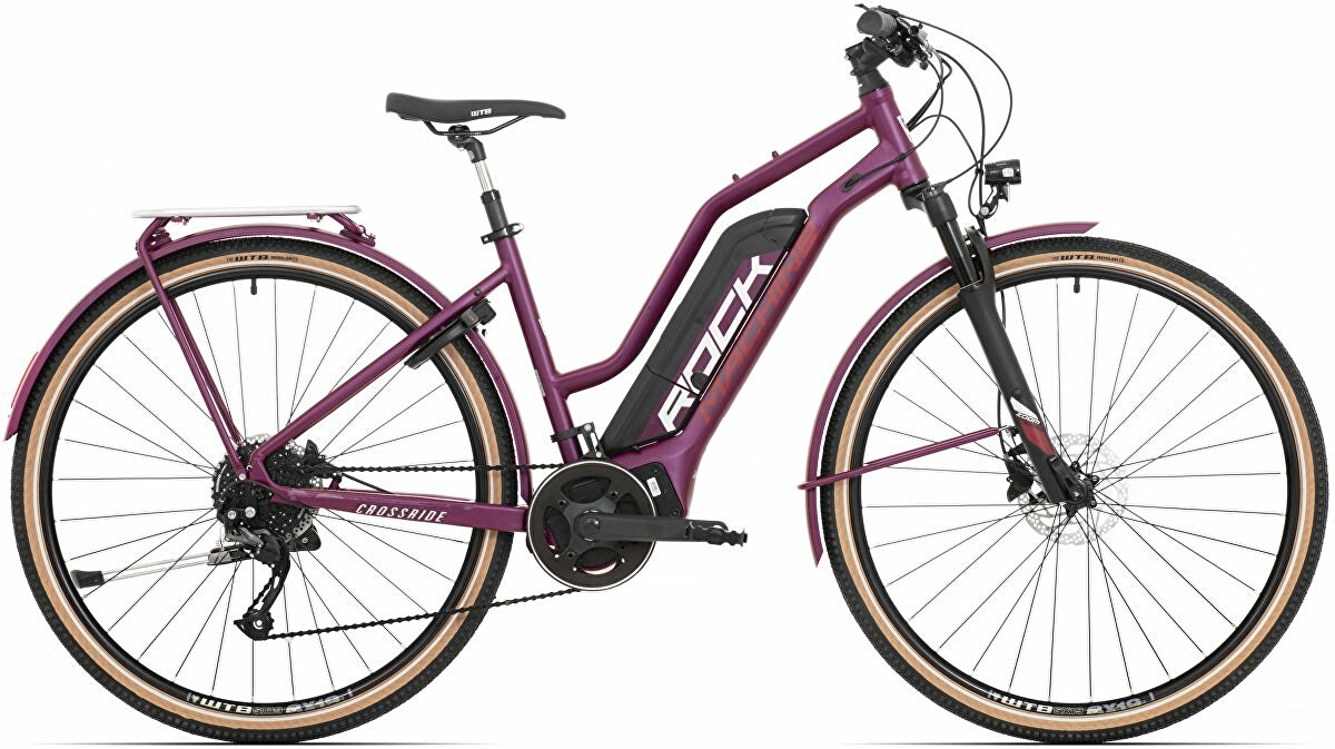 elektrokolo Rock Machine CrossRide e450 Lady Touring mat dark crimson/silver/crimson (500Wh) (M)
