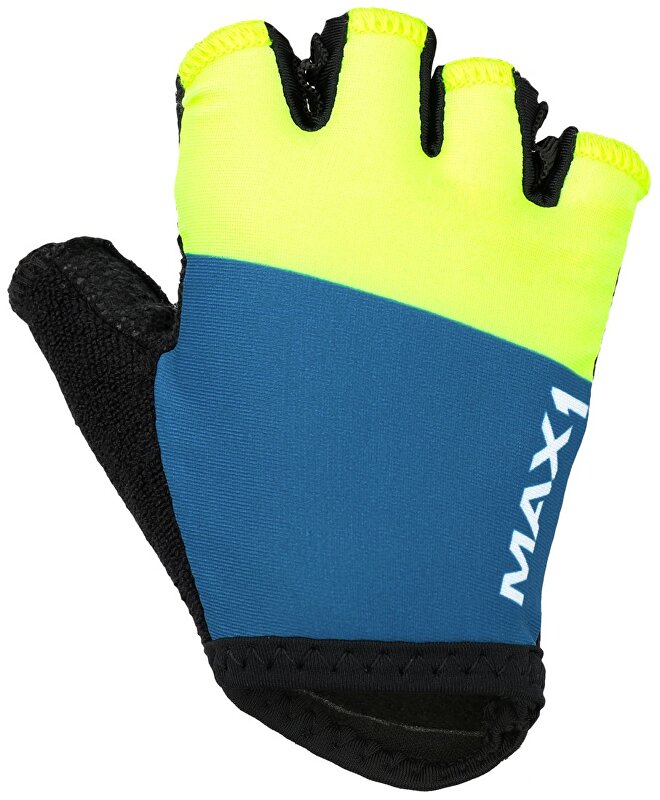 dětské krátkoprsté rukavice MAX1 3-4 roky modro/fluo žluté