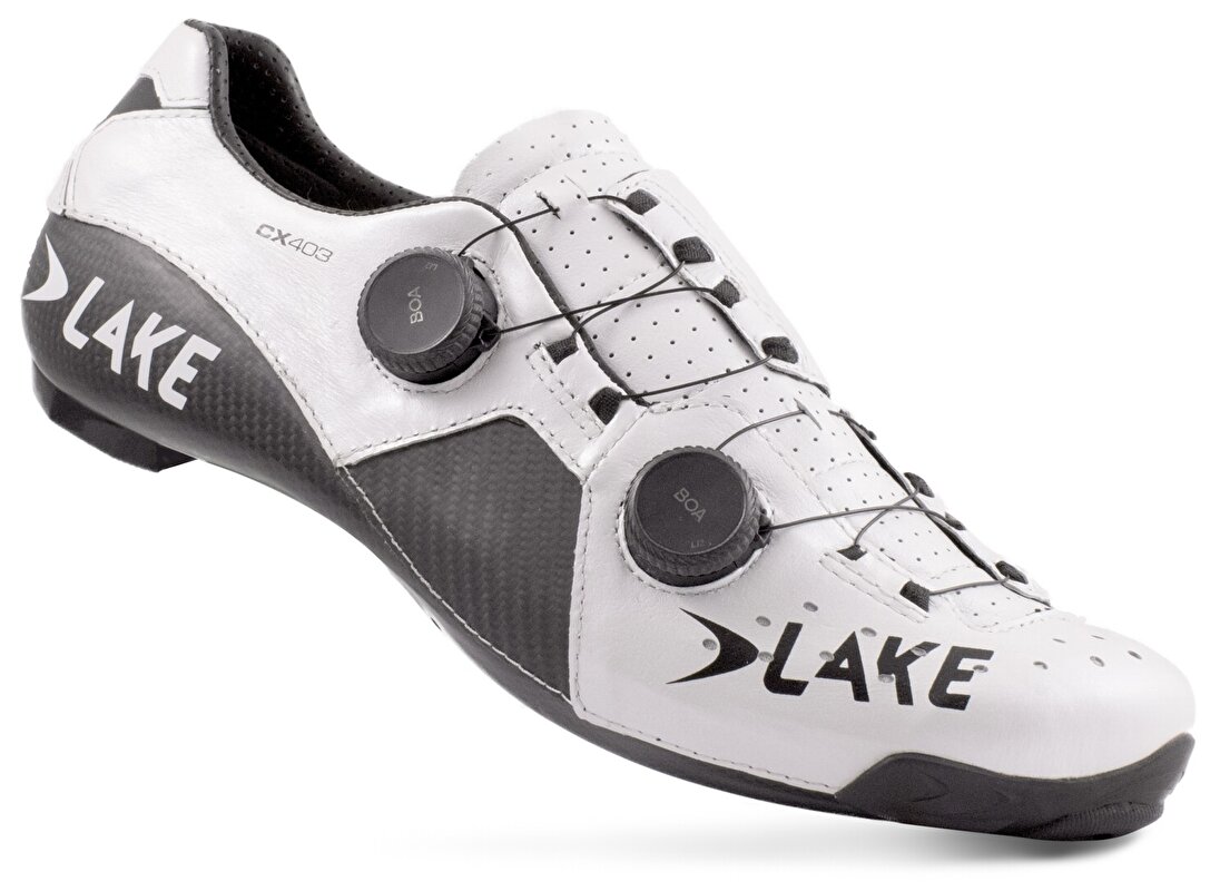 tretry LAKE CX403 Carbon bílo/černé vel.46