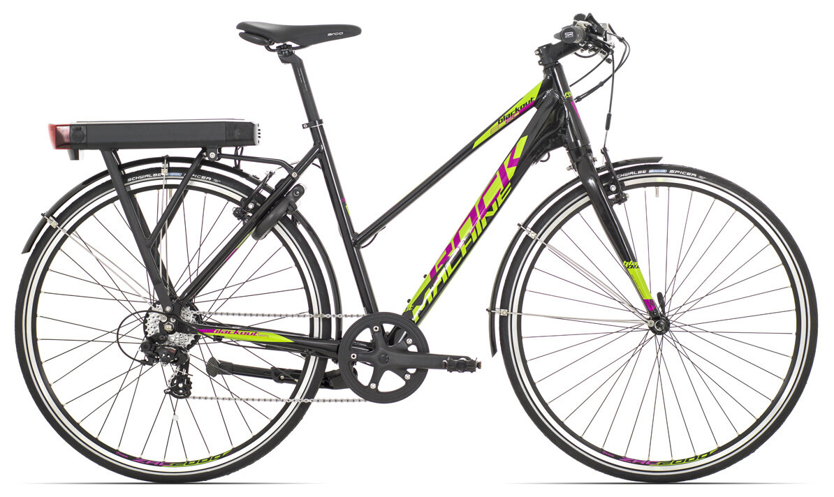 elektrokolo Rock Machine Blackout EC20 lady 53cm black/green/red + bat.11,6Ah+nabíječka 2A