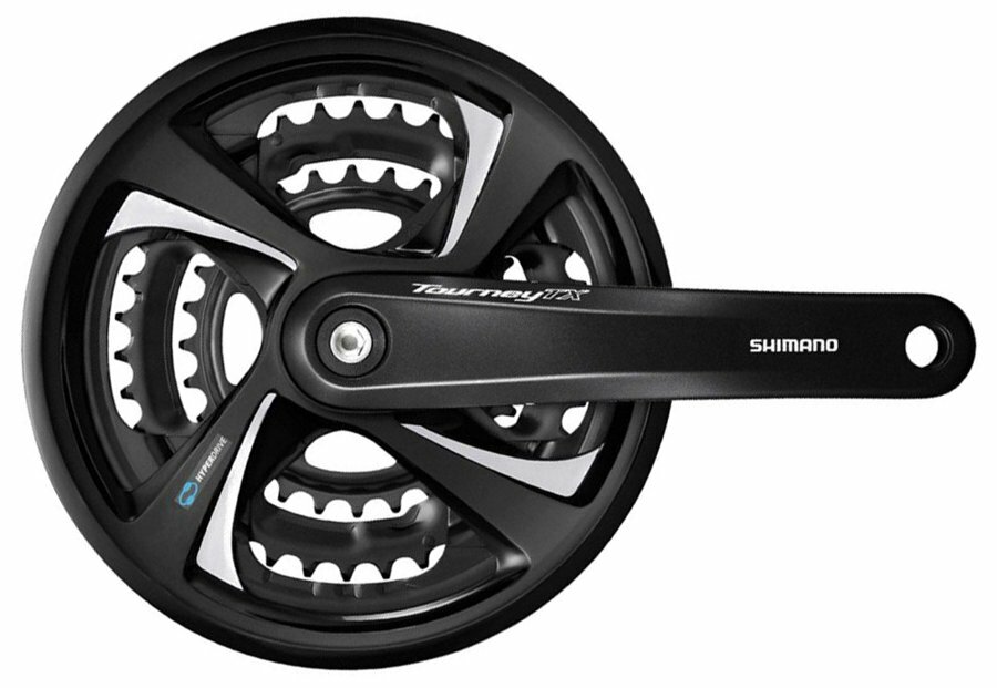 kliky SHIMANO Tourney TX FC-TX801-L 175mm 48-38-28 zubů, černé s krytem