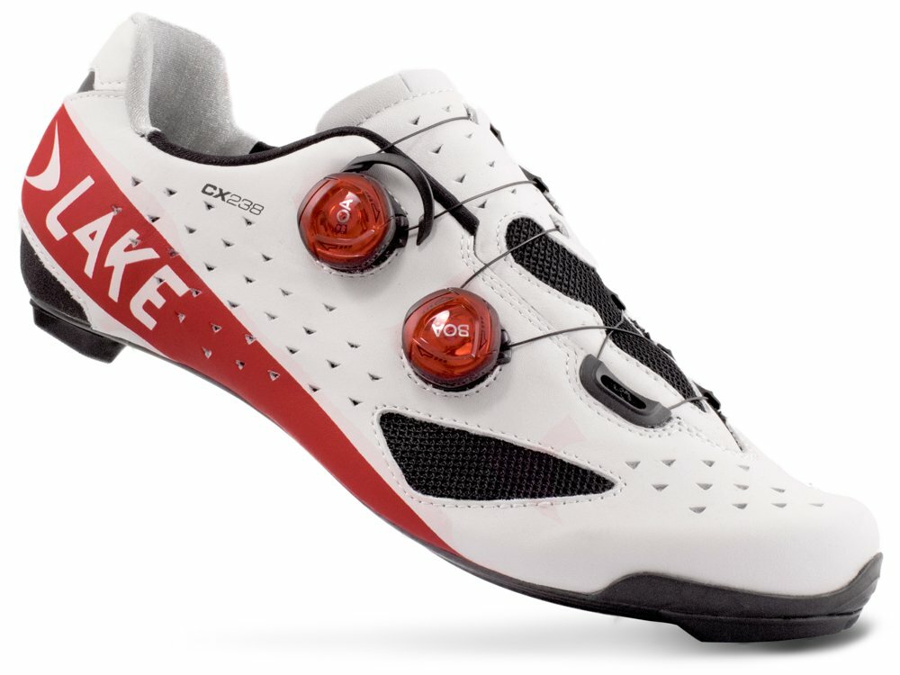 tretry LAKE CX238 Carbon bílo/červené vel.46