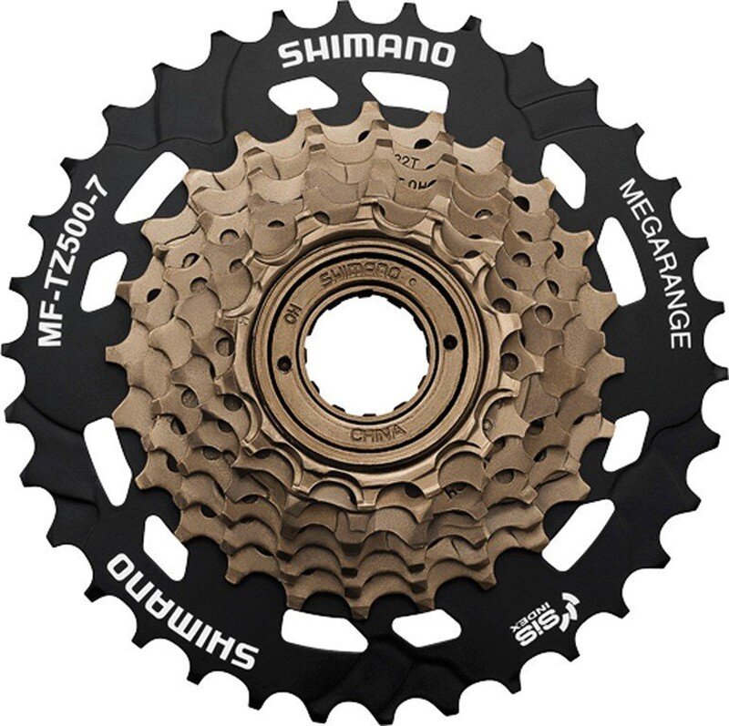 7-kolo SHIMANO MF-TZ500 14-34 zubů Megarange, hnědé/černé