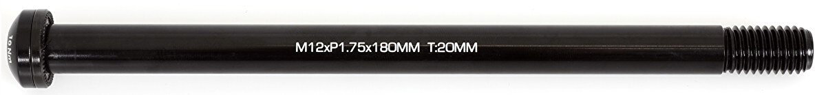 osa zadní Alu12/180 mm, závit M12x1,75 černá