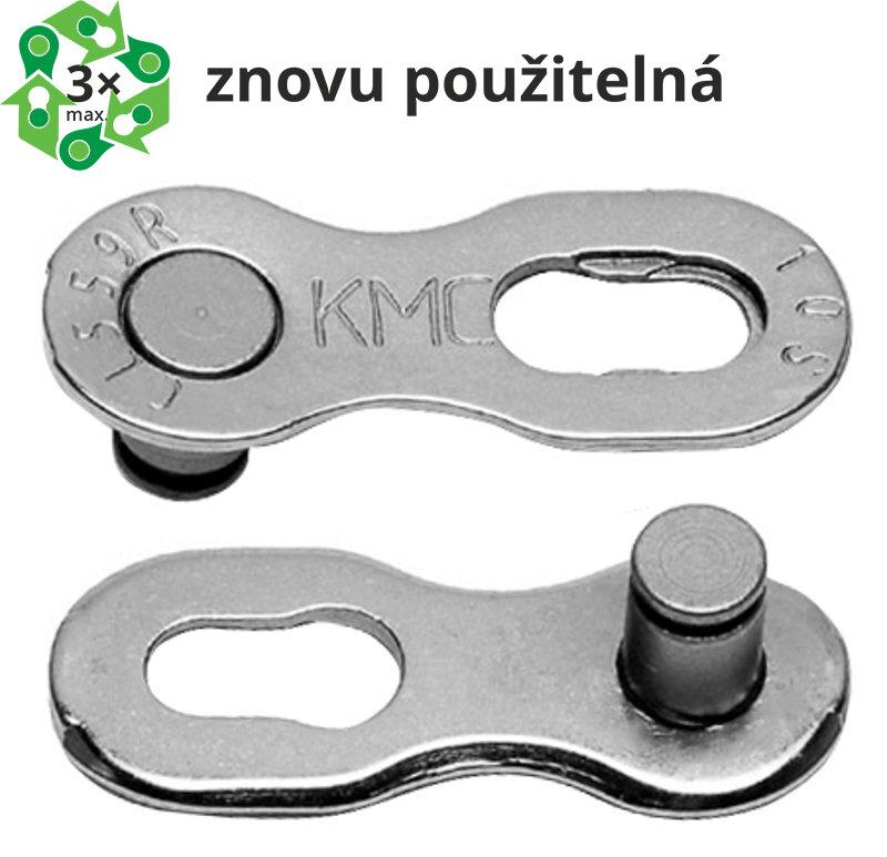 spojka řetězu KMC 10 speed EPT povrch, šedý, balení 2 ks, cena za balení
