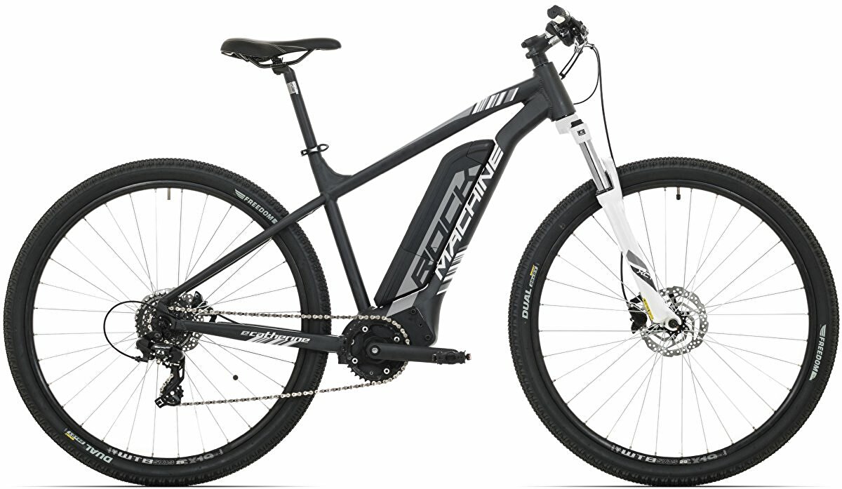 elektrokolo Rock Machine Catherine e60-29 mat black/silver/white +bat. 418 Wh, 17" (M)