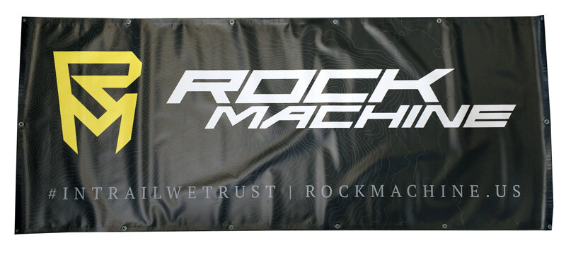 banner ROCK MACHINE vrstevnice černo/žlutý