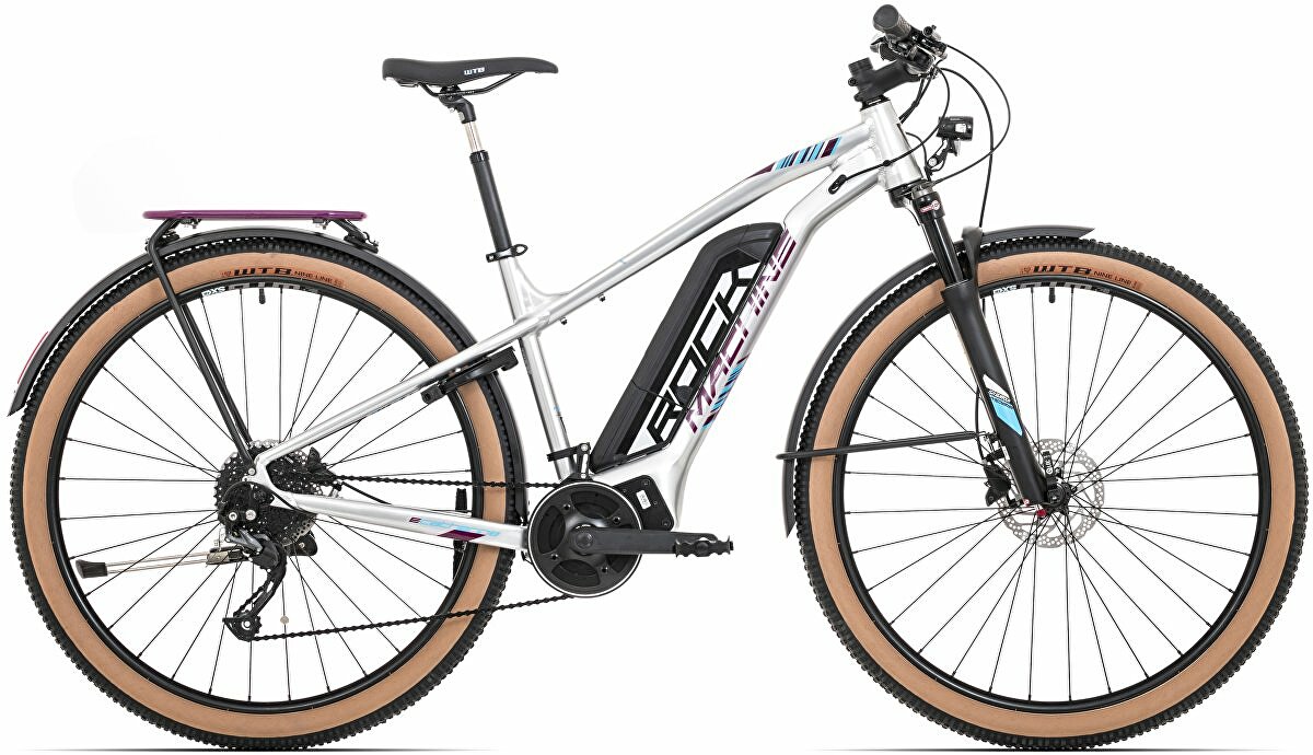 elektrokolo Rock Machine Catherine e90-29 Touring gloss silver/dark crimson/neon cyan (500Wh) (M)