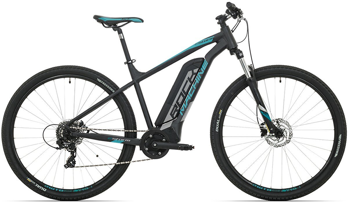 elektrokolo Rock Machine Storm e60-29 mat black/silver/petrol blue +bat. 418 Wh, 20"